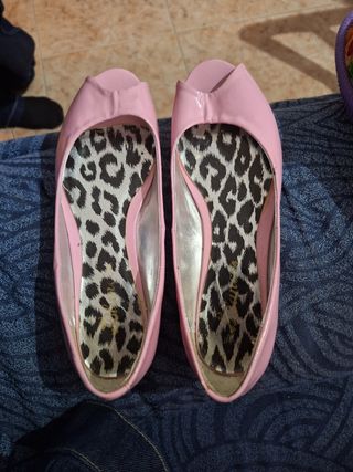 Manoletinas rosa talla 42