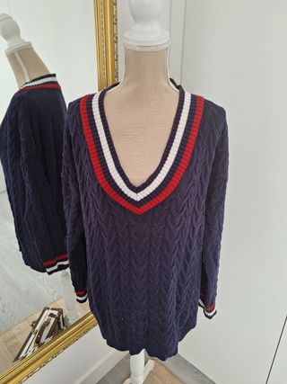 Jersey punto azul marino