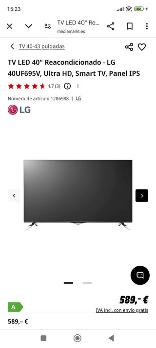 TV LG 40" 40UF695V Smart TV