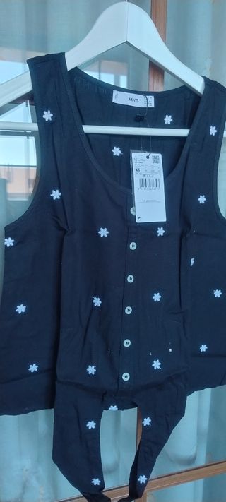 Blusa algodón Mango