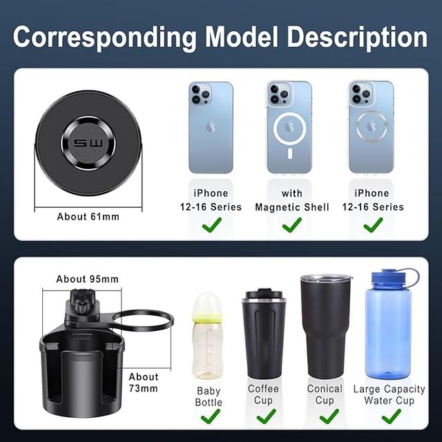 Soporte Magnético para Móvil y Portavasos