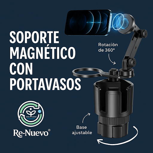 Soporte Magnético para Móvil y Portavasos