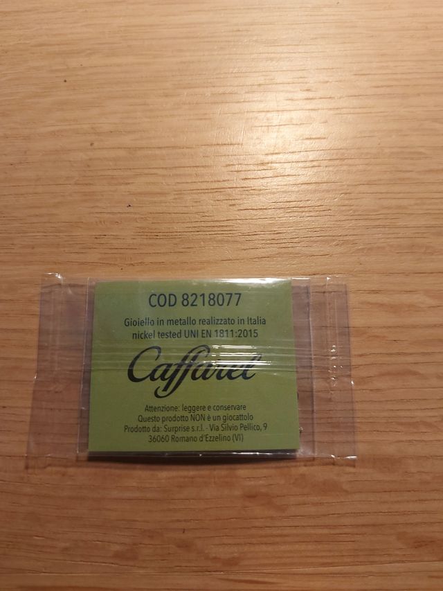 Gioiello Caffarel in metallo, nuovo