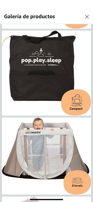 Cuna de viaje Aeromoov, facil montaje y muy ligera