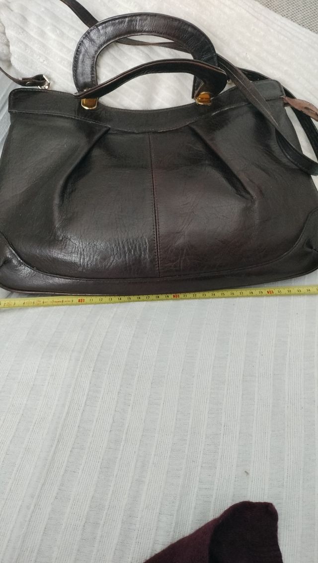 Bolso piel marrón vintage