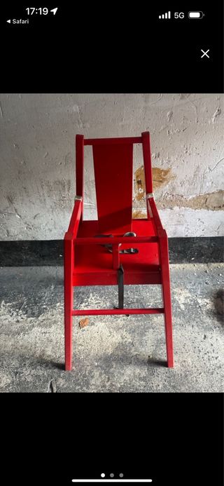 Trona bebé madera roja