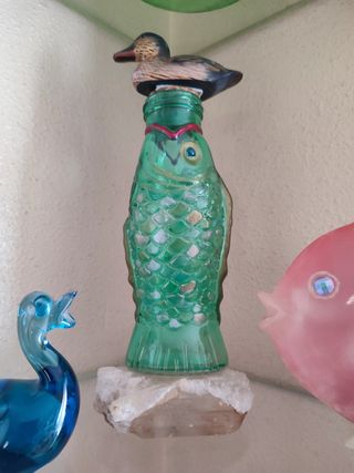 Botella Cristal Decoración Forma de Pez