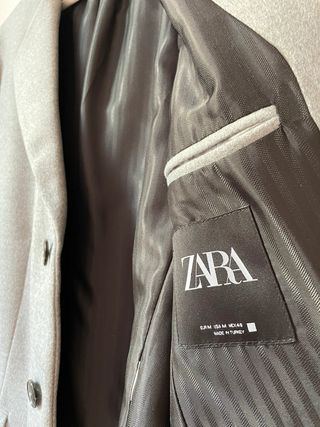 Abrigo Largo gris LANA Zara NUEVO - Talla: M