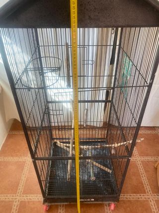 Jaula pajaros grande negra