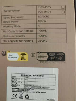 ULTIMO PRECIO ESPUMADOR DE LECHE/  BURNNOVE