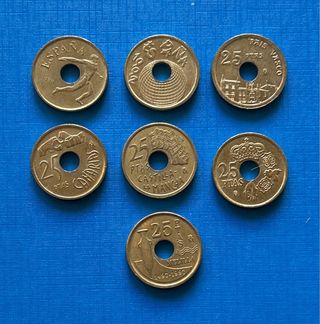Monedas 25 pesetas de 1990/01