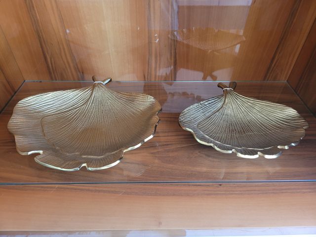 Bandeja Formato Folha Dourado