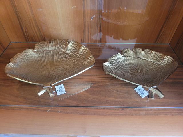 Bandeja Formato Folha Dourado