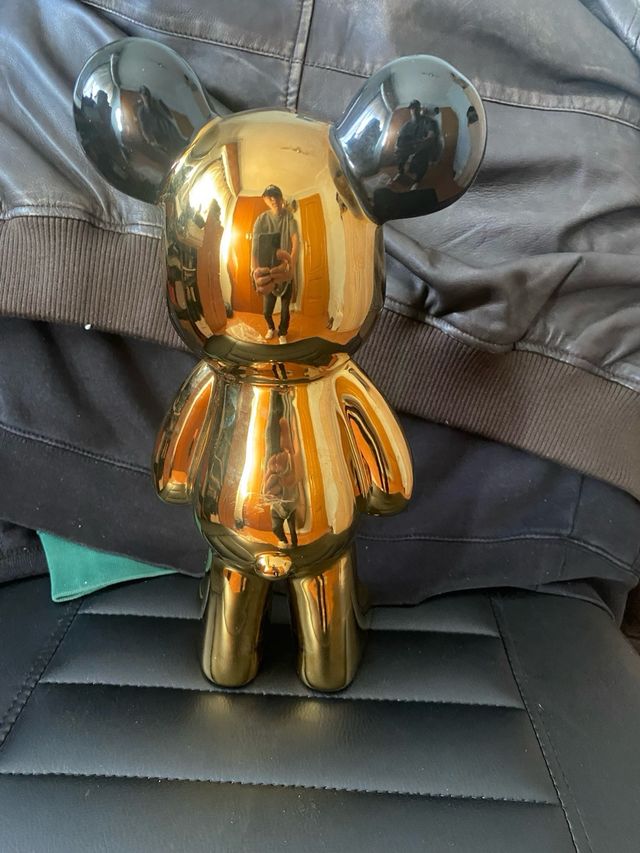 FIGURA OSO DORADO DE HIERRO 30 CMS