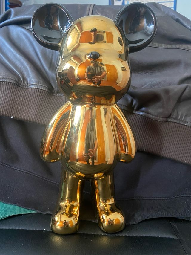 FIGURA OSO DORADO DE HIERRO 30 CMS