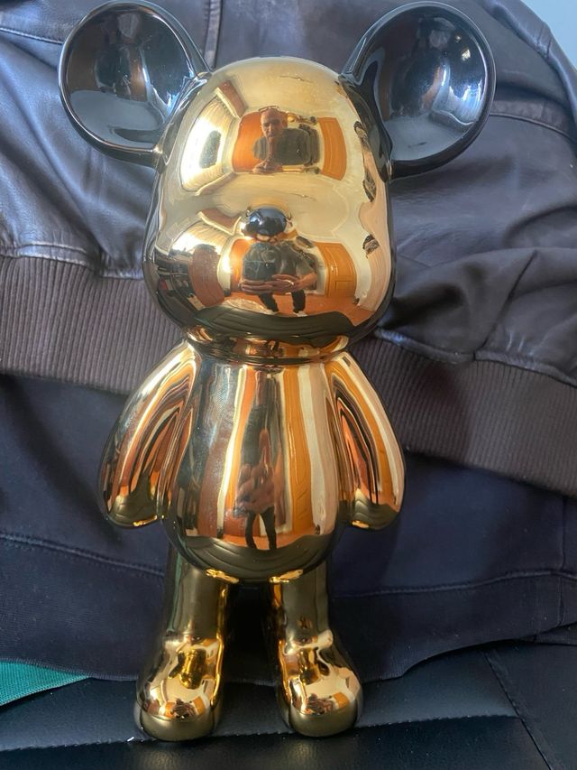 FIGURA OSO DORADO DE HIERRO 30 CMS