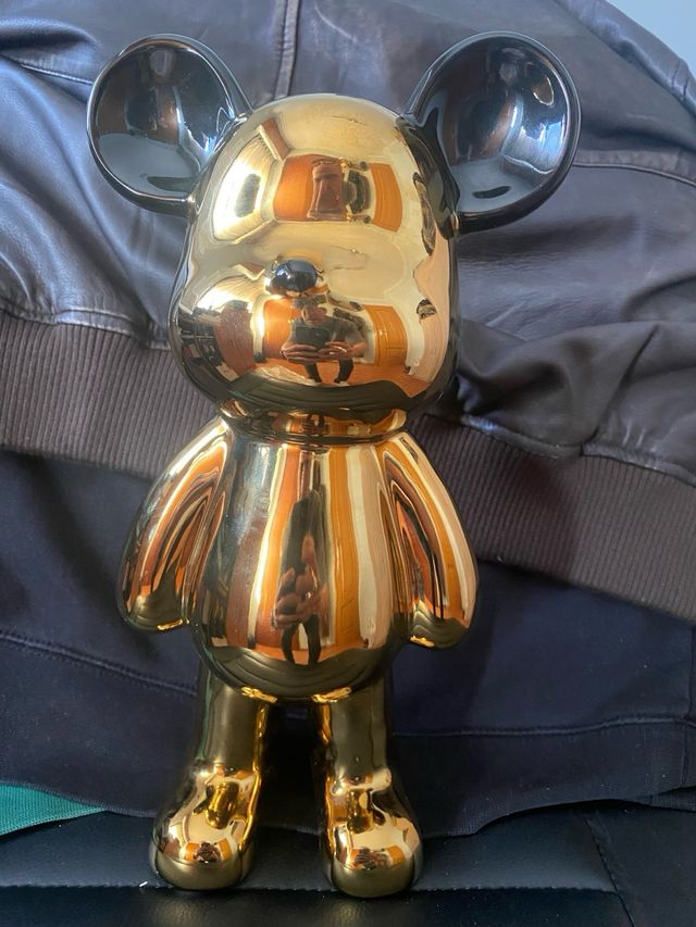 FIGURA OSO DORADO DE HIERRO 30 CMS