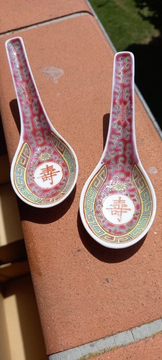 4 Cucchiaini Ceramica Blu&Bianco