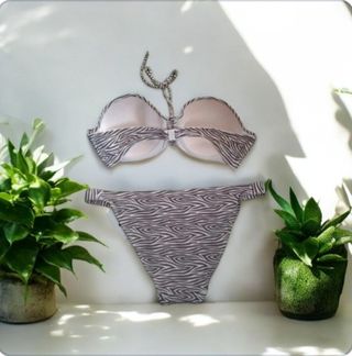 Bikini Zebra - Baño marrón y blanco
