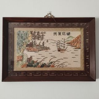 Cuadro chino artesano con nácar y concha