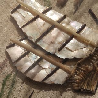 Cuadro chino artesano con nácar y concha