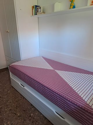 Colcha / edredón cama 90x185 - Rosa y Blanca
