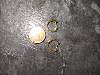 Pendientes Aro Liso Plata 925 Chapado en Oro