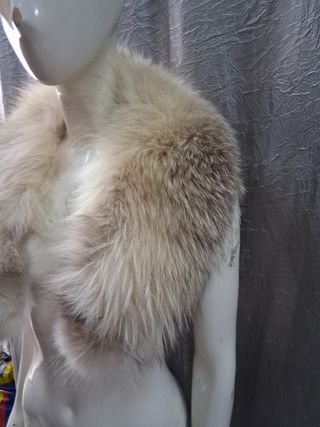 Stola collo pelliccia beige