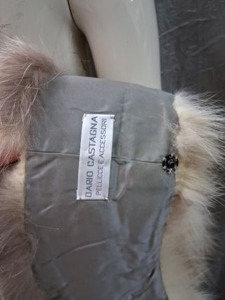 Stola collo pelliccia beige