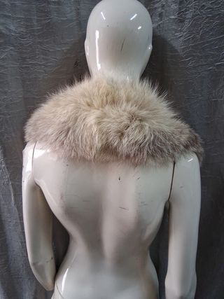 Stola collo pelliccia beige