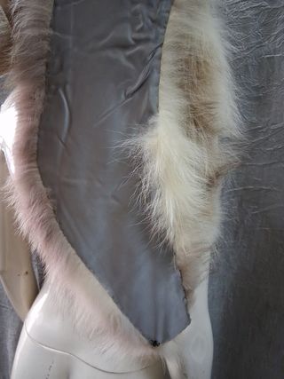 Stola collo pelliccia beige