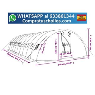 Invernadero Tubular de Acero 10x5x2,3 m