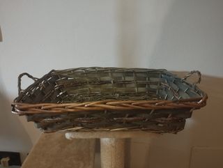 Cesto vimini rettangolare con manici