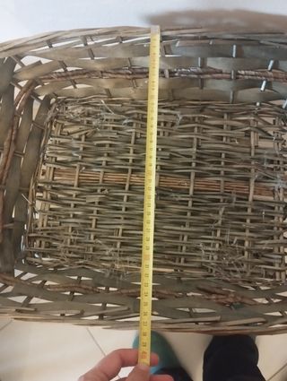Cesto vimini rettangolare con manici