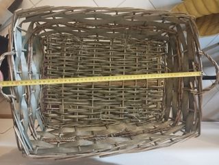 Cesto vimini rettangolare con manici