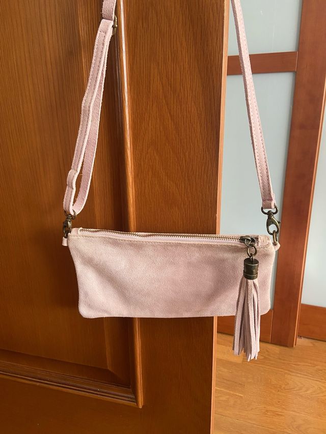 Bolsito mano/bandolera ante rosa