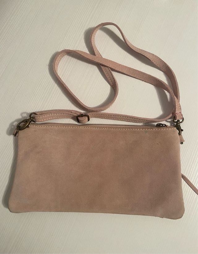 Bolsito mano/bandolera ante rosa