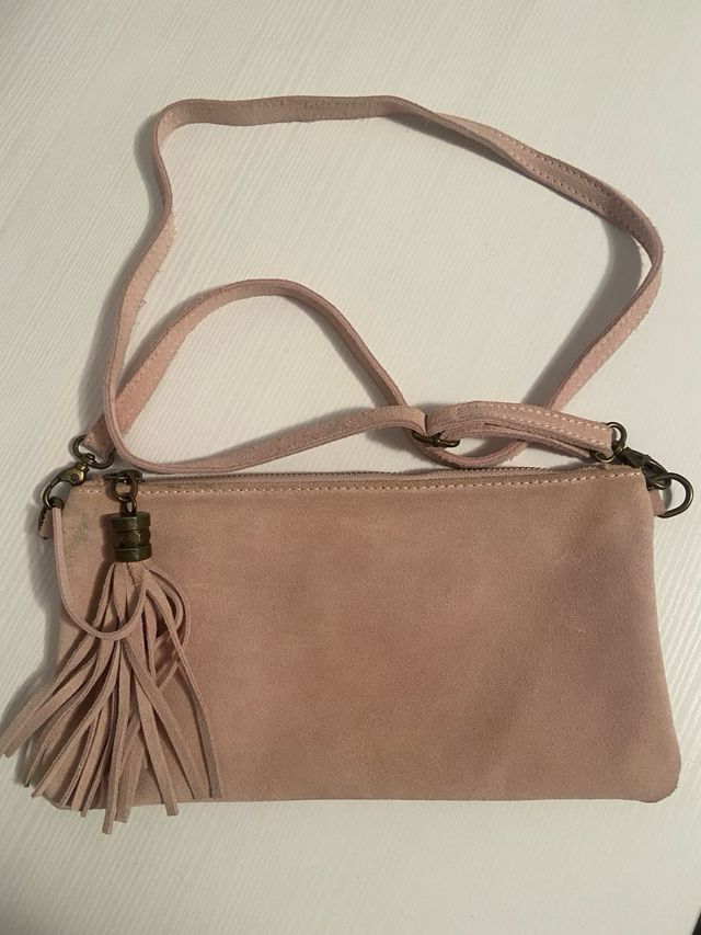 Bolsito mano/bandolera ante rosa