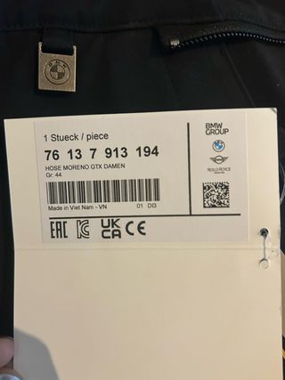 Pantalón Moto BMW Motorrad GTX 44