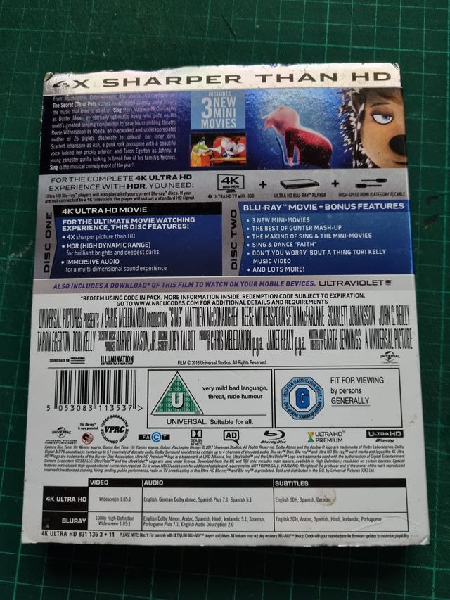 Sing Special Edition - 4K UltraHD & Blu Ray