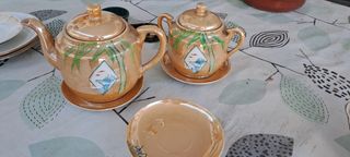 Juego té porcelana antiguo