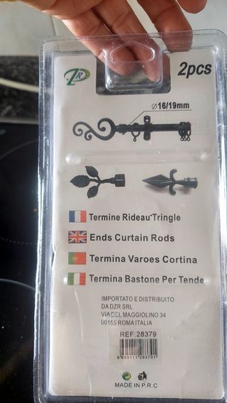 Terminales barra cortina - 2uds