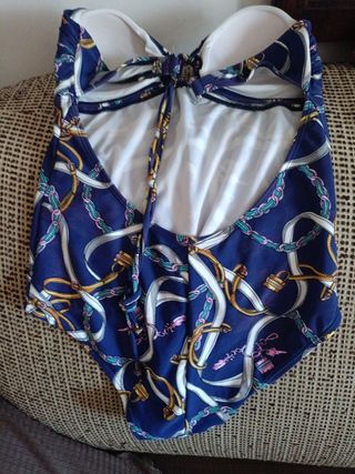 Bañador azul marinero mujer - Talla 46. Nuevo