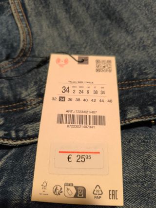 Jeans Zara Mom Fit tiro alto 34
