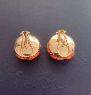 Pendientes oro 18Kt y coral