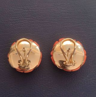 Pendientes oro 18Kt y coral