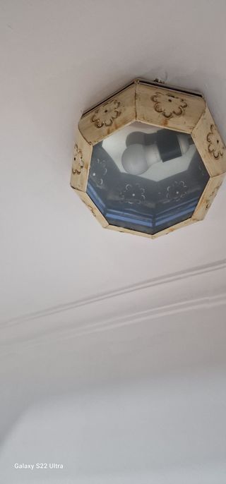 Aplique techo vintage - Metal y cristal