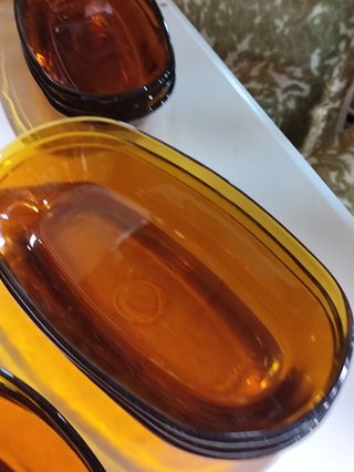 Vajilla ámbar vintage (112 piezas)