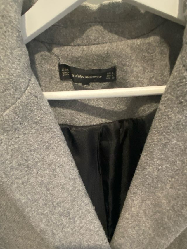 Abrigo Zara gris talla L - Felpa