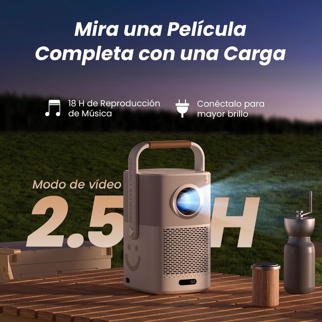 Proyector FHD WiFi6, Bluetooth y Bateria NUEVO